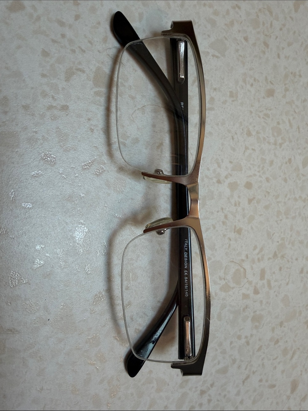 Men’s Black Rectangular readers with silver Frames 1.00